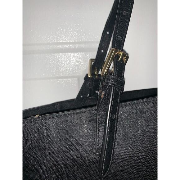 Tory Burch Black Leather Tote Bag With Gold Hardware - Picture 6 of 8